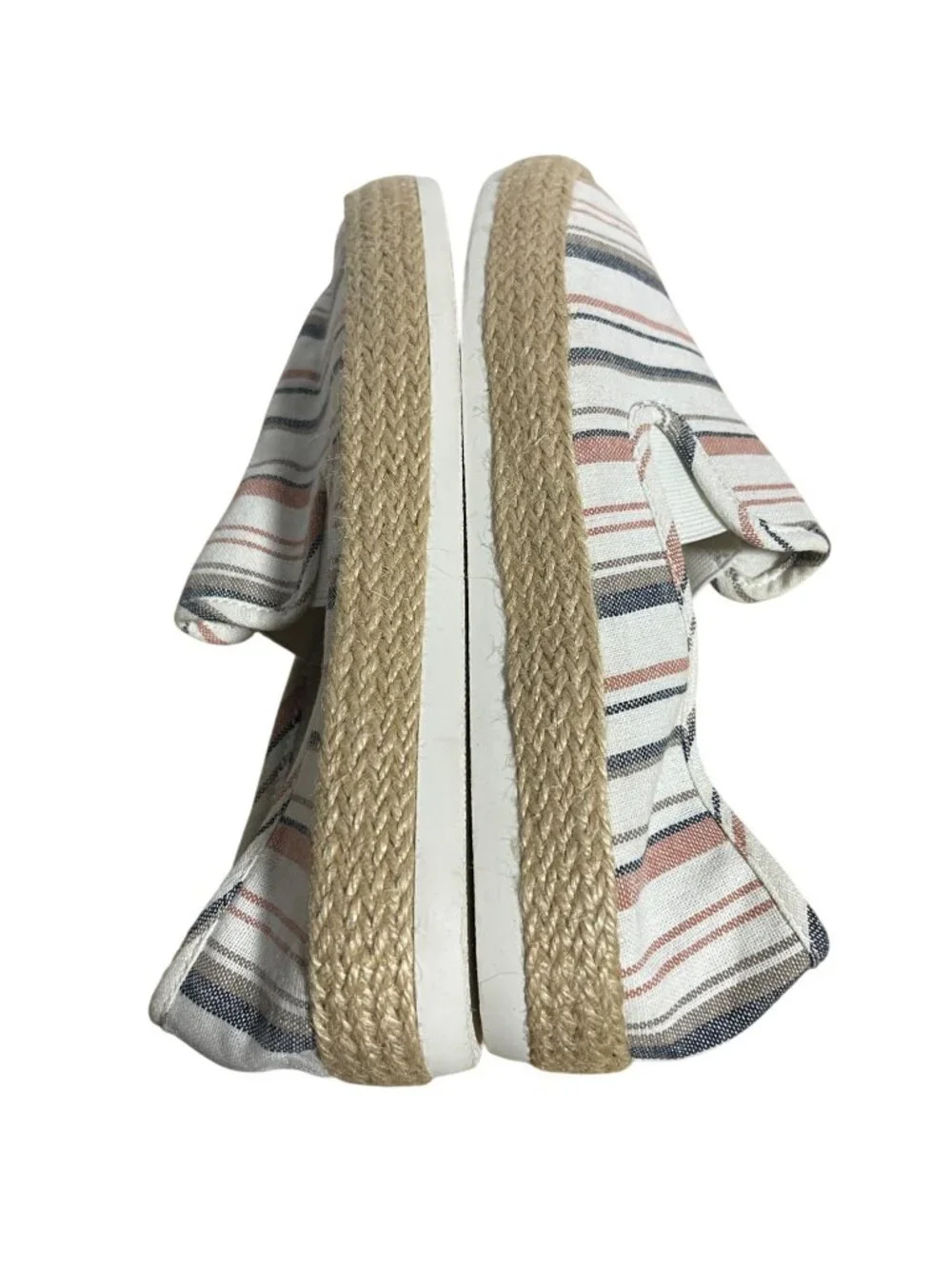 Esprit Nadine Espadrille Flats Womens Size 9 Slip On Casual Striped Canvas Shoes